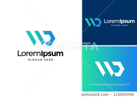 Creative letter W and B accounting logo design. Business logo design template 128093046