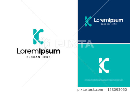Letter K initial logo concept. Architecture business logo vector design template 128093060