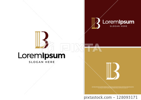 Letter L and B Law firm attorney logo vector design template capital 128093171