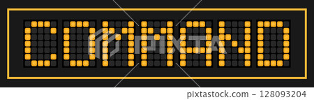 Orange color led banner in word command on black background 128093204