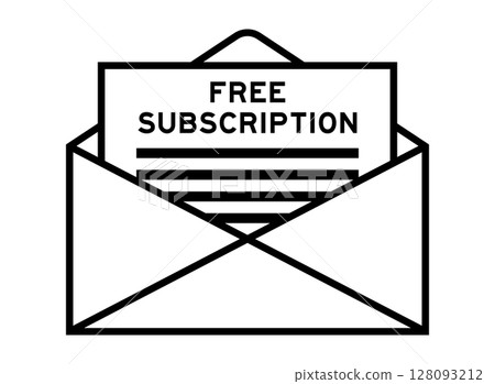 Envelope and letter sign with word free subscription as the headline 128093212