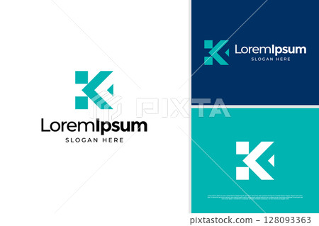 Letter K initial logo concept. Architecture business logo vector design template 128093363