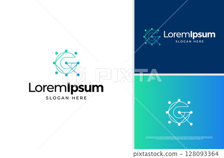 Letter G technology logo design template 128093364