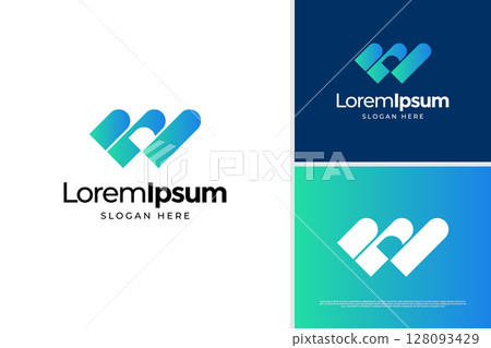 Creative letter W and B accounting logo design. Business logo design template 128093429
