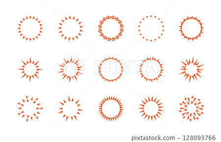 Sun icon set vector 128093766