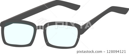Illustration of square glasses with black frames 128094121