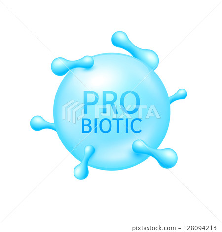 Probiotics bacteria blue. Good bacterial flora for intestine and stomach for designing dietary supplements healthy nutrition. Health care immunity. Vector EPS10. Probiotics bacteria blue. Good bacterial flora for intestine and stomach for designing dietary supplements healthy nutrition. Health care immunity. Vector EPS10. 128094213