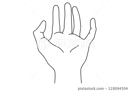 Silhouette illustration of a hand with something on the palm Silhouette illustration of a hand with something on the palm 128094504