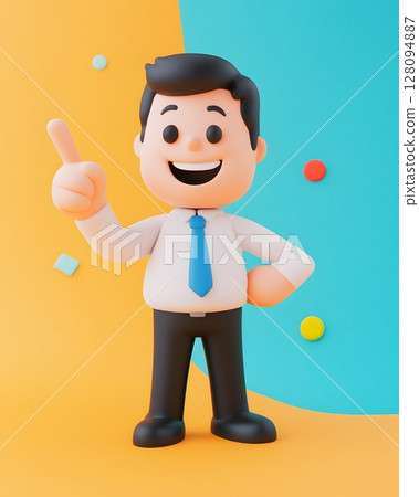 cute and vibrant hiring ad concept pointing illustrated figure 128094887