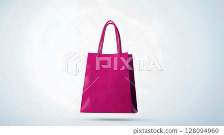shopping bag with floating icons of fashion, electronics, beauty 128094960
