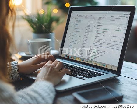 online test interface on laptop screen, 128095289