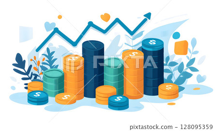 modern interface showing financial climb and success 128095359