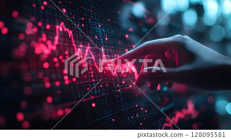 corporate performance visualization with financial growth path 128095581