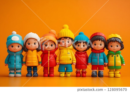 animated characters representing diversity and friendship 128095670