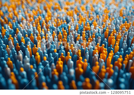 digital illustration showing human population milestones digital illustration showing human population milestones 128095751