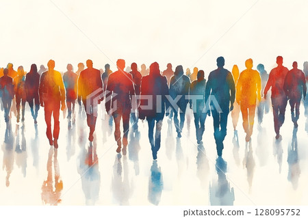 digital illustration showing human population milestones digital illustration showing human population milestones 128095752