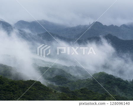 The misty mountain ranges of Jiufen, New Taipei, Taiwan The misty mountain ranges of Jiufen, New Taipei, Taiwan 128096140