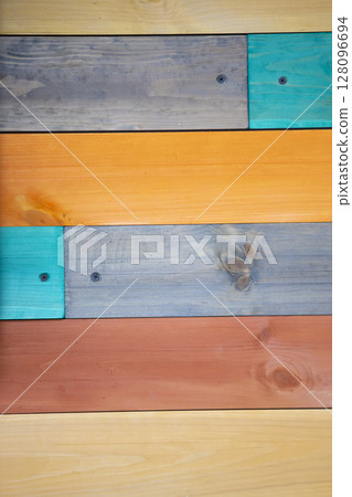 Background from multi-colored wooden boards. 128096694