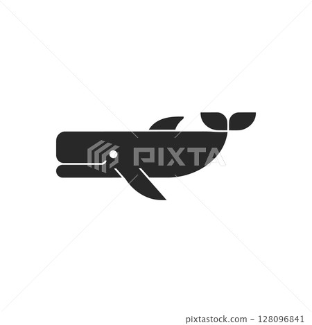 Flat Whale Icon Flat Whale Icon 128096841