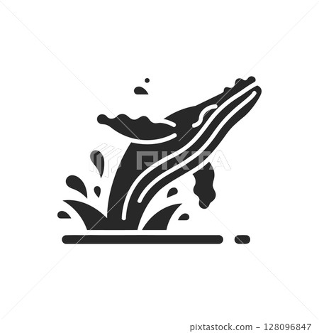 Whale Breach Icon Whale Breach Icon 128096847