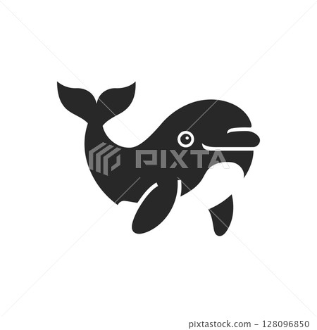 Cartoon Whale Icon 128096850