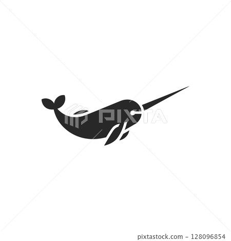 Narwhal Silhouette Icon 128096854