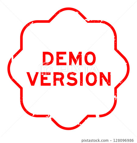 Grunge red demo version word rubber seal stamp on white background Grunge red demo version word rubber seal stamp on white background 128096986