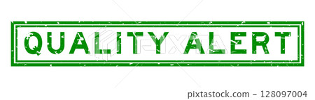 Grunge green quality alert word square rubber seal stamp on white background Grunge green quality alert word square rubber seal stamp on white background 128097004