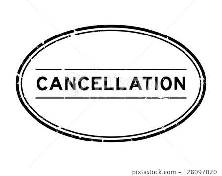 Grunge black cancellation word oval rubber seal stamp on white background 128097020