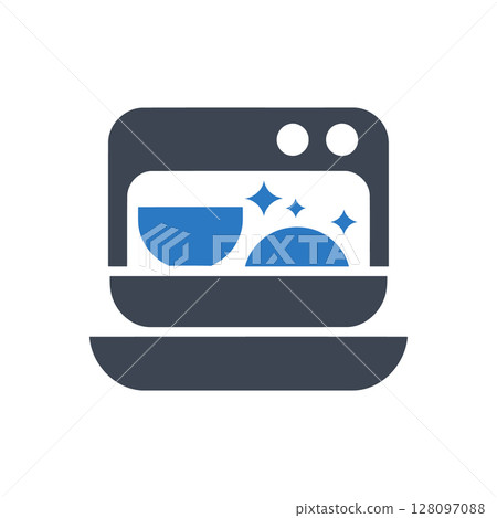 Sparkling Dishes Cleaning Icon 128097088