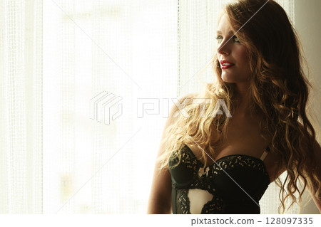 Beautiful model wearing lingerie Beautiful model wearing lingerie 128097335