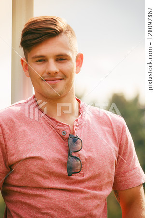 Handsome boy in park 128097862