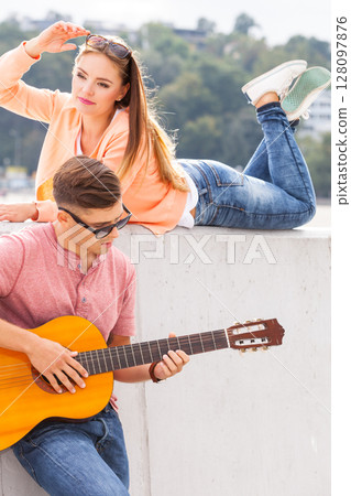 Couple spending time together. Couple spending time together. 128097876