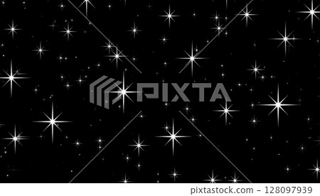 Motion of falling stars and snowflakes in a dark blue Christmas night sky 128097939