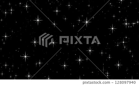 Motion of falling stars and snowflakes in a dark blue Christmas night sky 128097940