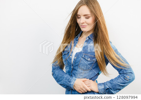 Girl with closed eyes. Girl with closed eyes. 128097994