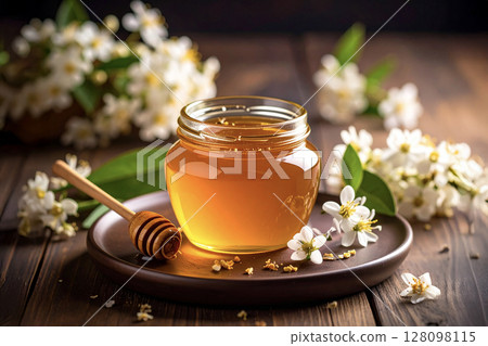 玻璃罐裡的蜂蜜 玻璃罐裡的蜂蜜 128098115