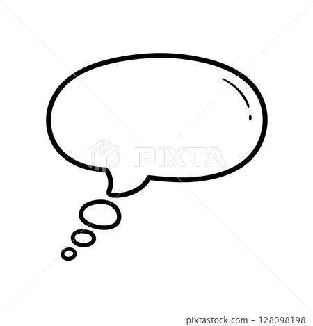 Blank Comic Speech Bubble Thought Bubble Illustration Isolated on White Background 128098198