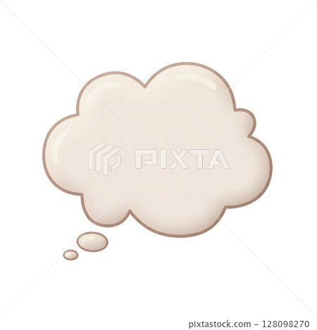 Pastel Thought Bubble Speech Cloud Graphic Element Isolated on White Background 128098270
