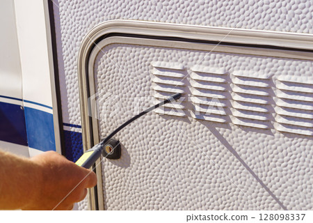 Using gas detector in camper vehicle 128098337