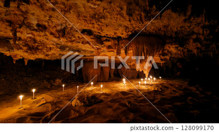 cave, stalactites, limestone 128099170