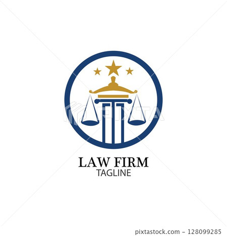 Law Firm logo and icon design template-vector 128099285