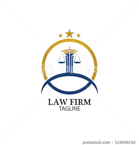 Law Firm logo and icon design template-vector 128099292