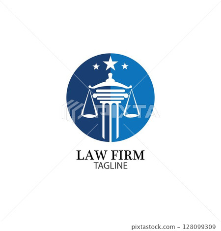 Law Firm logo and icon design template-vector 128099309
