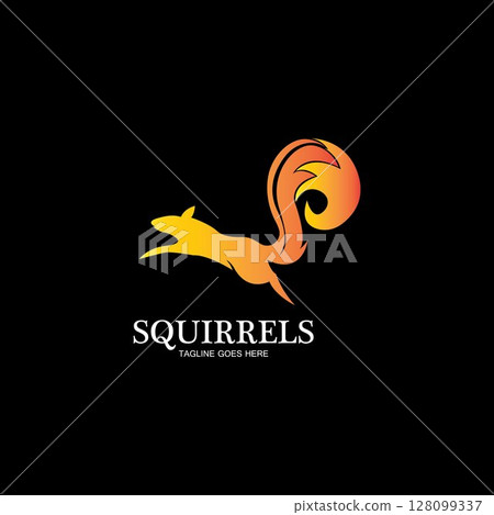 creative squirrel animal logo design icon symbol illustration-vector 128099337