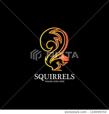 creative squirrel animal logo design icon symbol illustration-vector 128099350