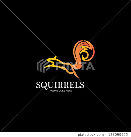 creative squirrel animal logo design icon symbol illustration-vector 128099355