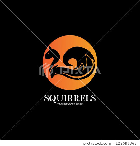 creative squirrel animal logo design icon symbol illustration-vector 128099363