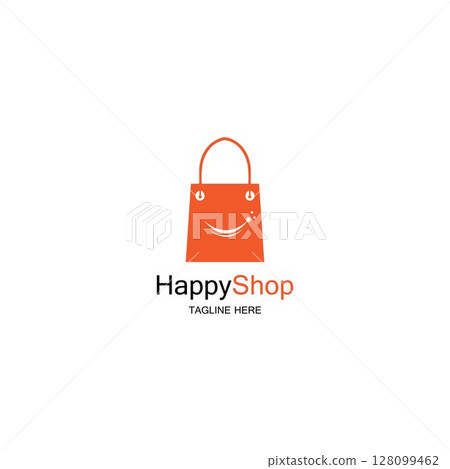 Happy Shop logo design template 128099462
