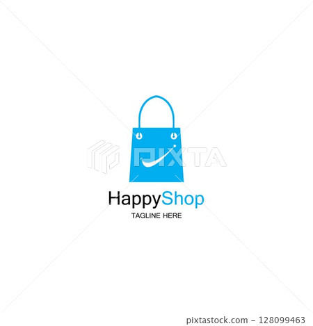 Happy Shop logo design template 128099463